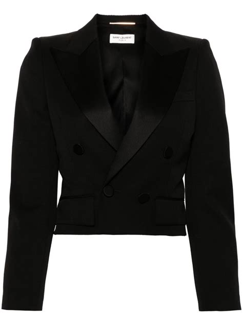 saint laurent cropped blazer.